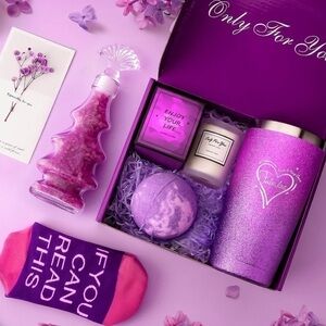 Relaxations Spa purple gift set, 6 pieces, NEW sealed in box